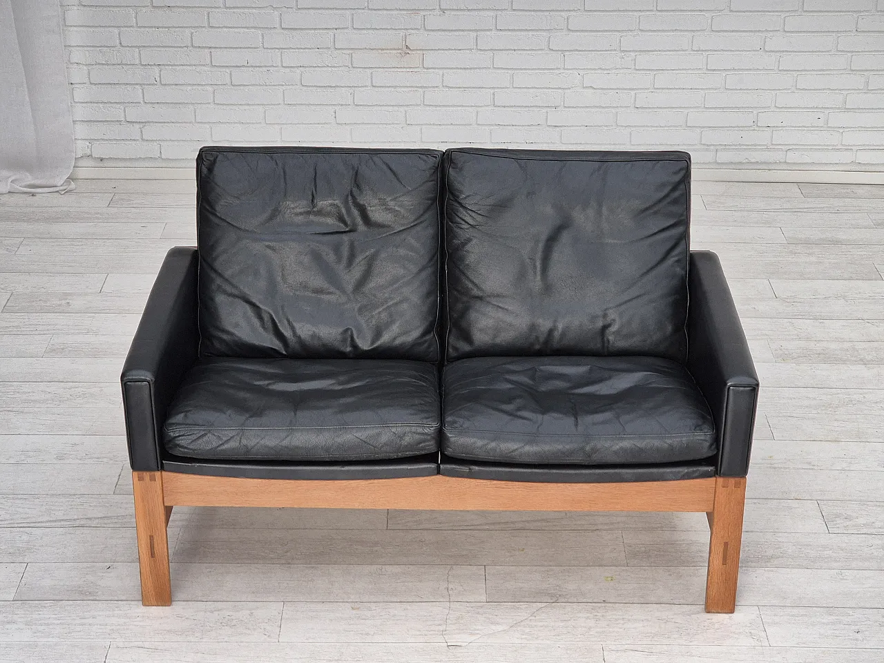 Danish 2-seater sofa in leather, 60s 2