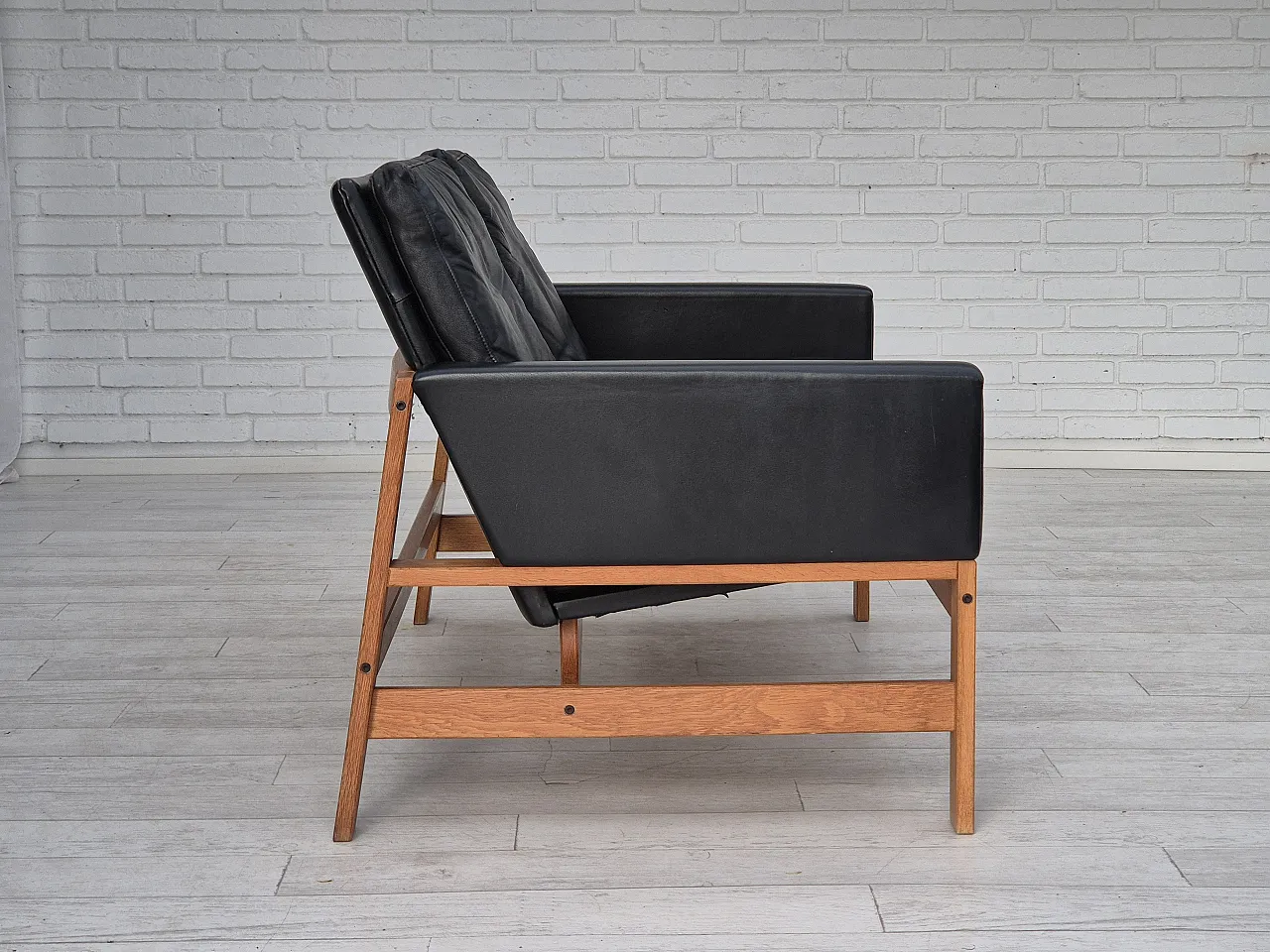 Danish 2-seater sofa in leather, 60s 8