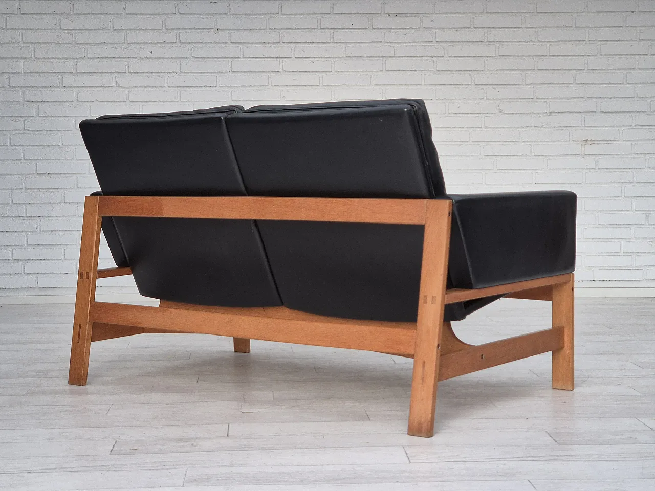 Danish 2-seater sofa in leather, 60s 10