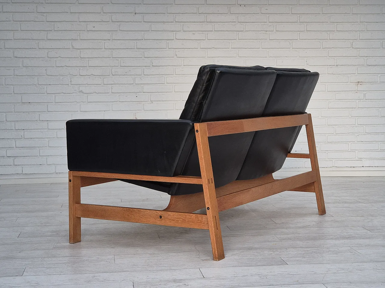 Danish 2-seater sofa in leather, 60s 13