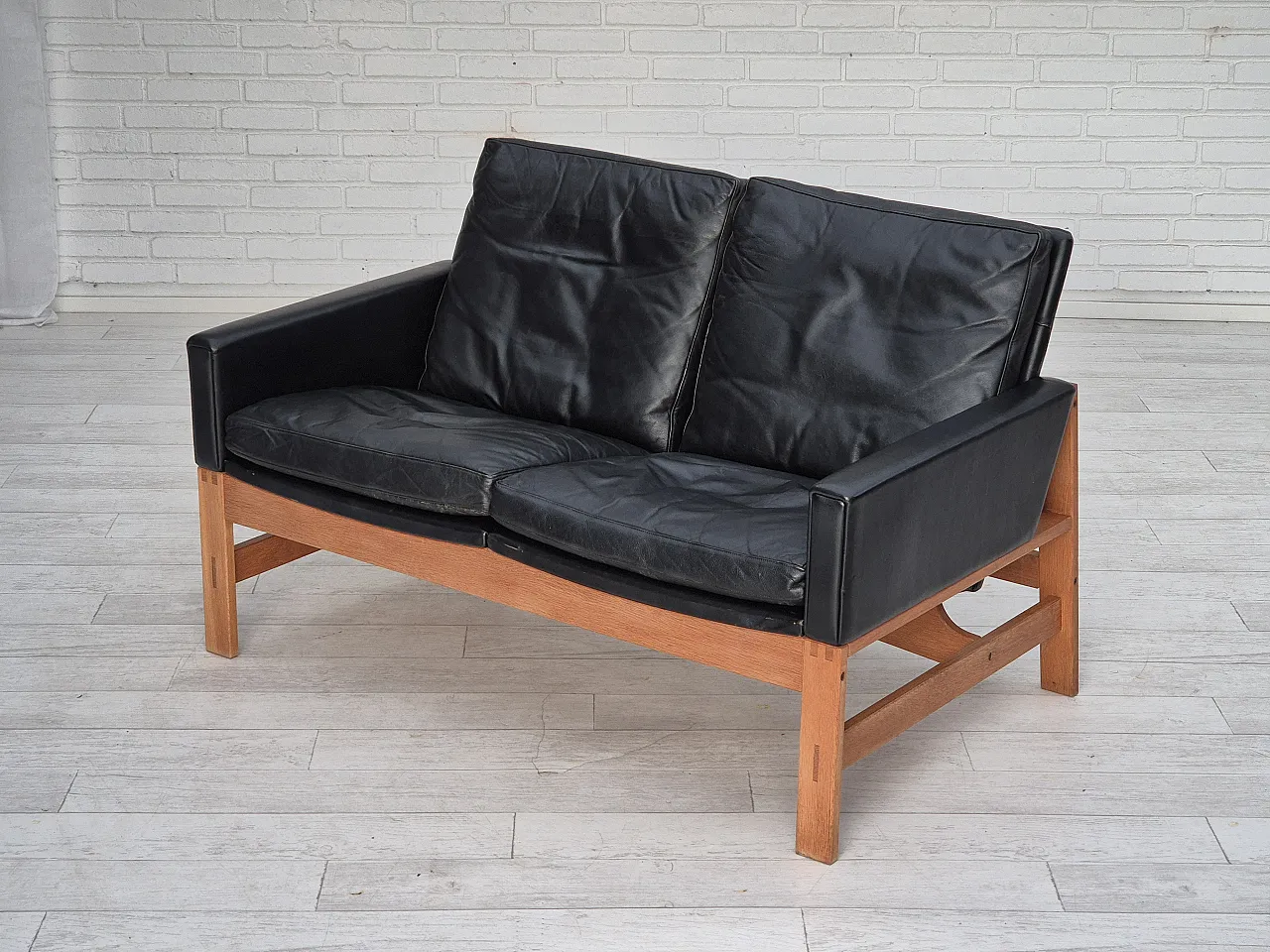 Danish 2-seater sofa in leather, 60s 15