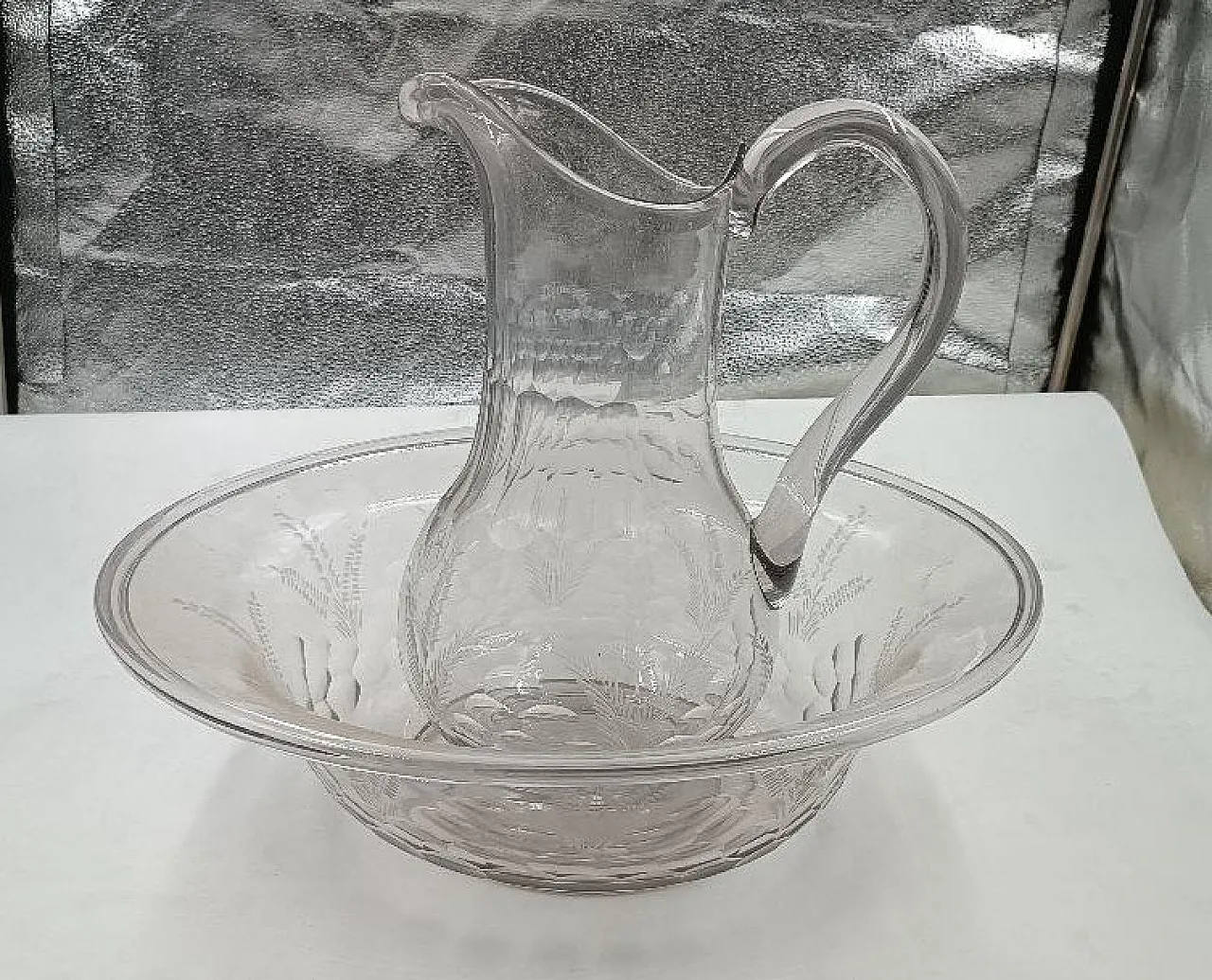 Pitcher with glass tray, 19th century 8