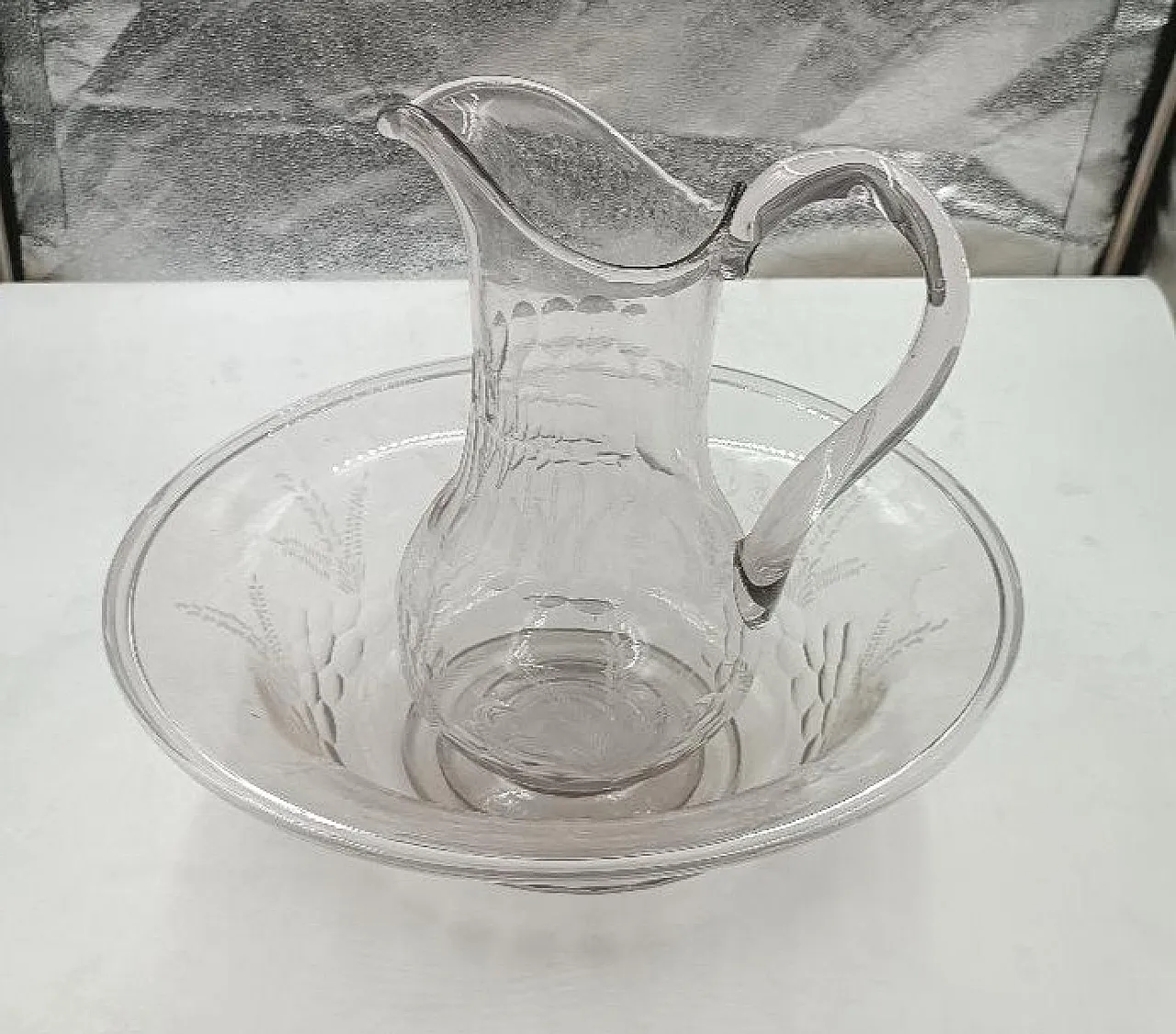 Pitcher with glass tray, 19th century 11