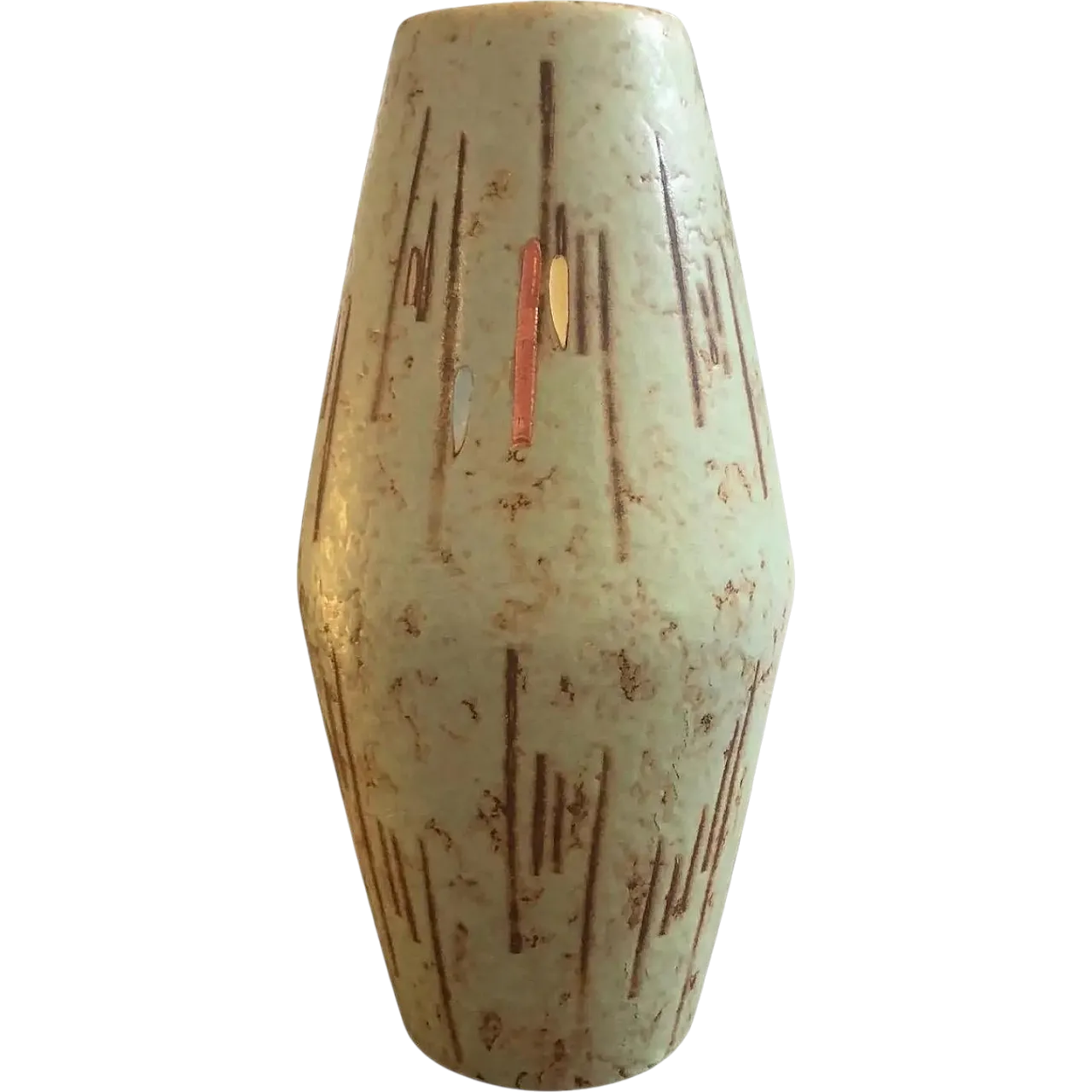 Vaso modernista in ceramica verde di Scheurich, anni '60 9