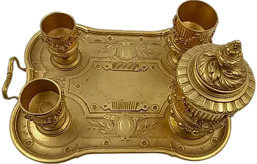 Mercury-gilt bronze inkwell Napoleon III, 19th century