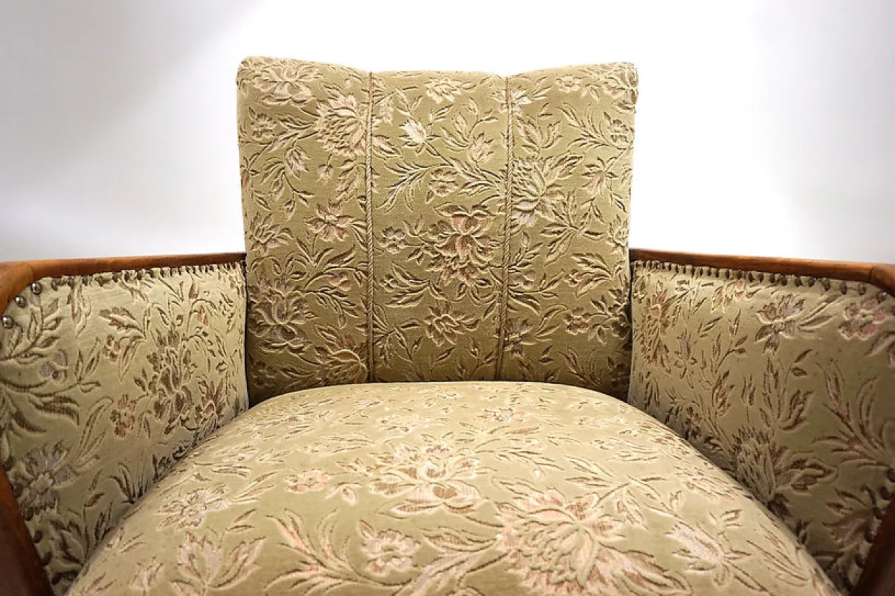 Poltrona da salotto in velluto jacquard Art Déco, anni '30 5