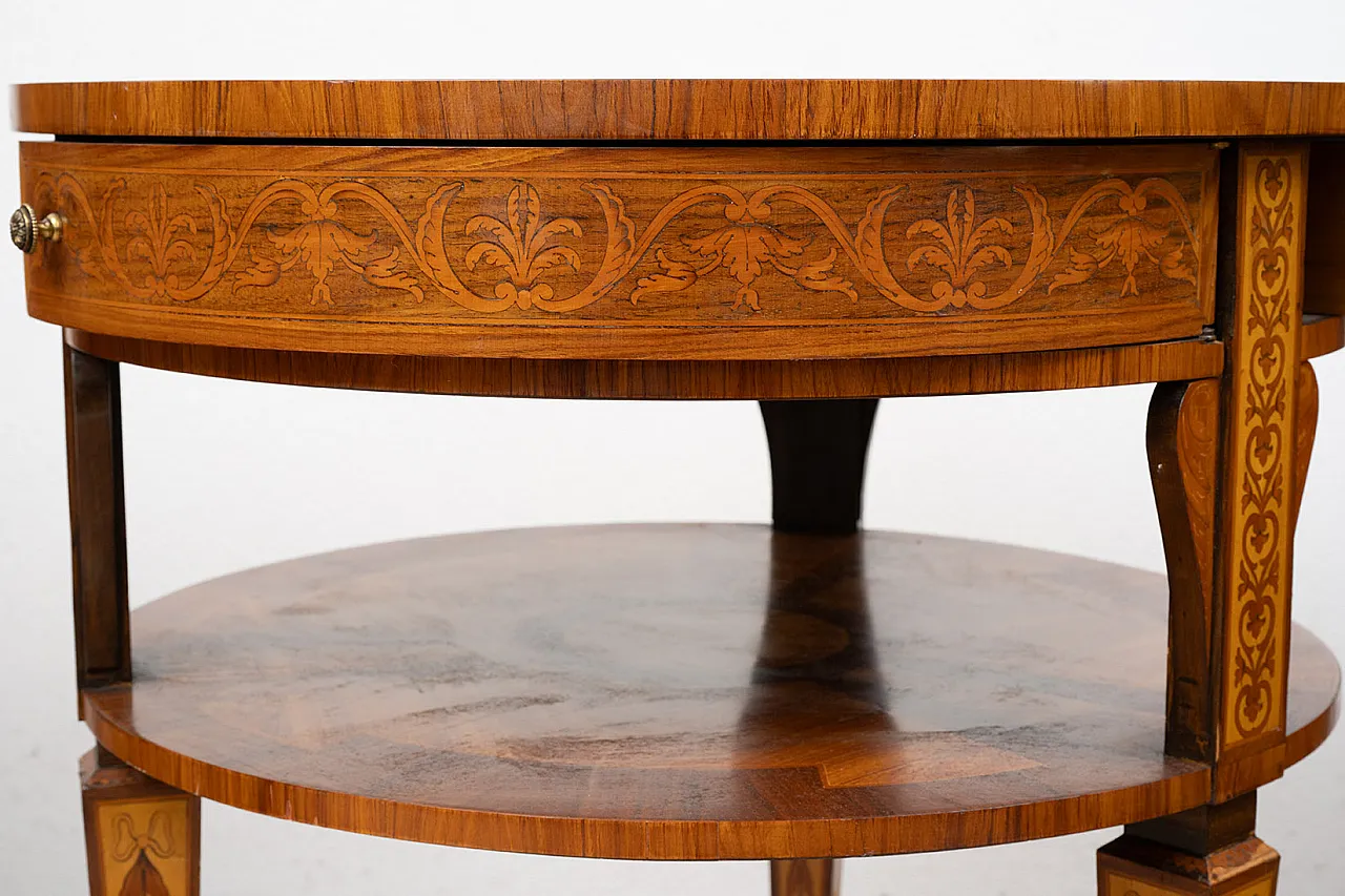 Centre table n polychrome woods, 20th century 3