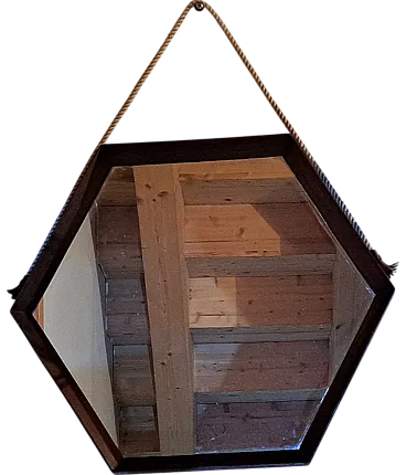 Mirror in teak, 60s