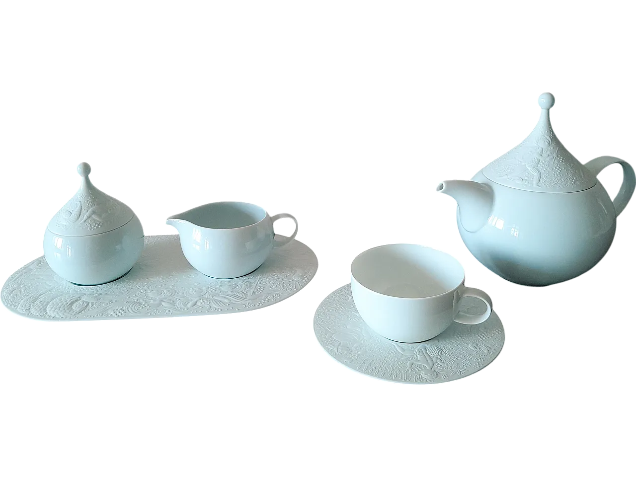 Servizio da thè Rosenthal Zamberflote Weiss per 6 persone 7