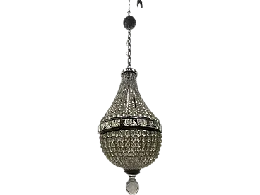 Crystal Beaded Basket Chandelier 1940’s