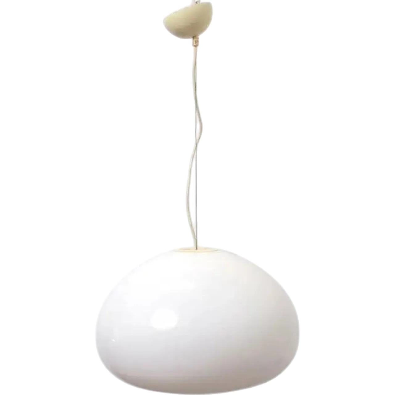 Flos opaline glass pendant lamp, 1970s 8