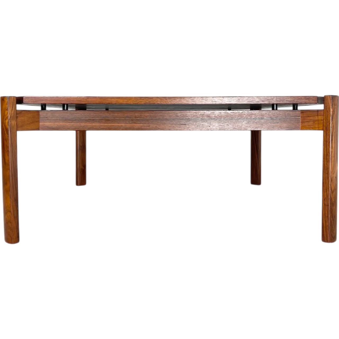 Rationalist squared coffee table in wood, 1950s 10