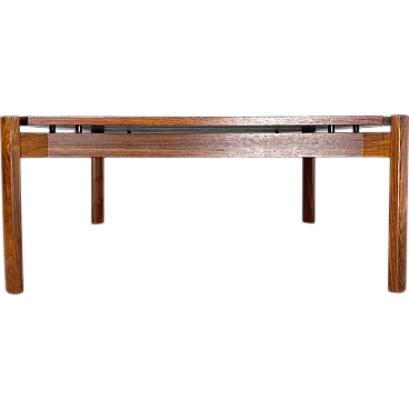 Rationalist squared coffee table in wood, 1950s