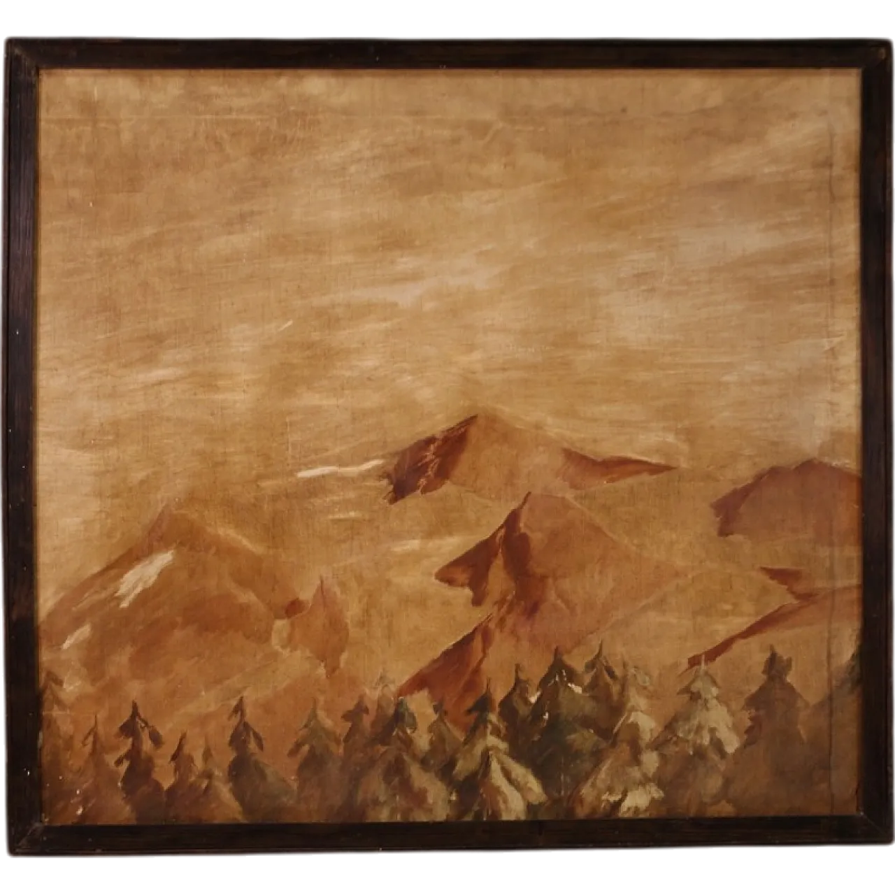 Spanish landscape painting with mountains, early 20th century 16