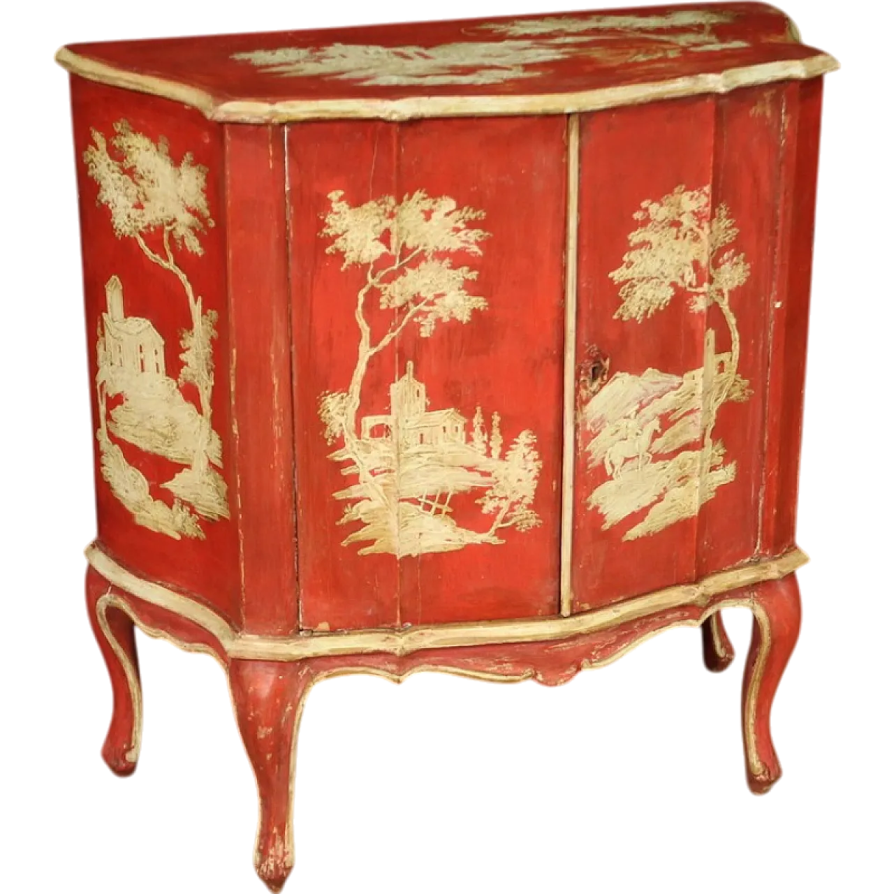 Venetian lacquered and red painted sideboard, 20th century 13