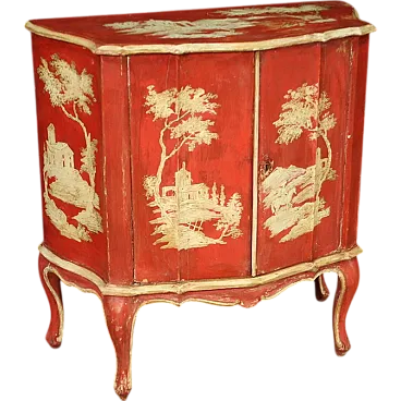 Venetian lacquered and red painted sideboard, 20th century