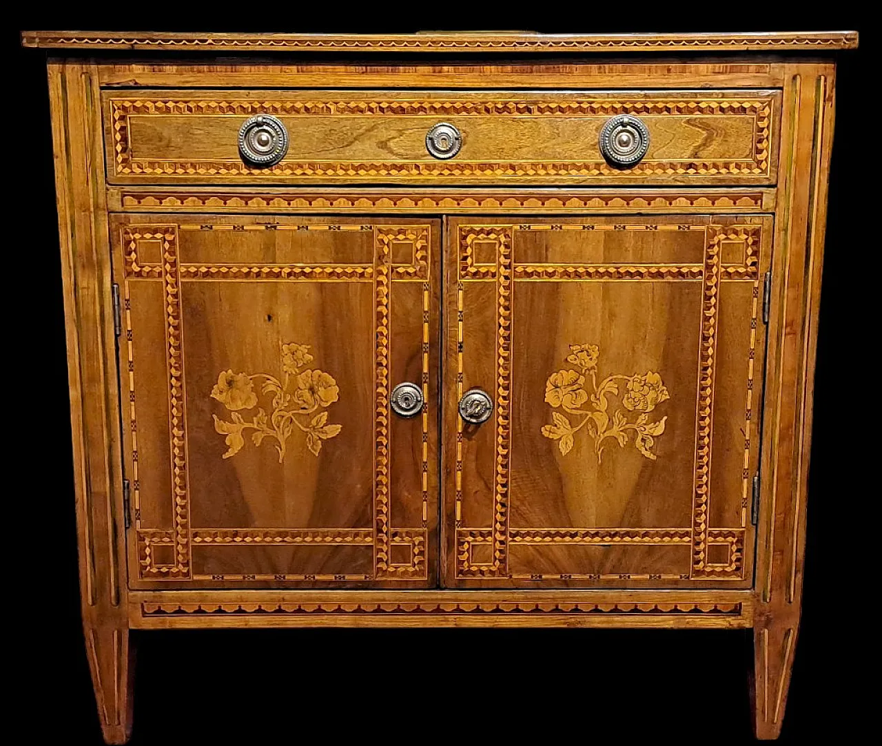 Walnut inlaid sideboard with drawers Northern Europe, 19th century 1