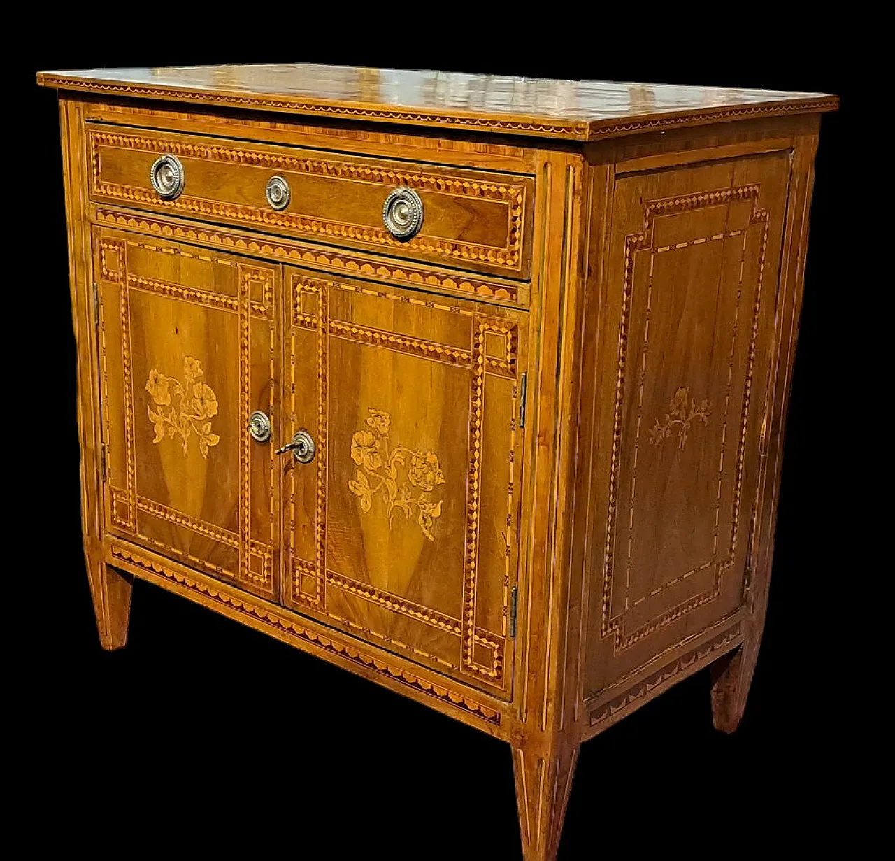 Walnut inlaid sideboard with drawers Northern Europe, 19th century 2