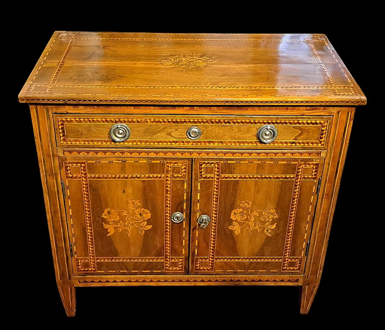 Walnut inlaid sideboard with drawers Northern Europe, 19th century 3