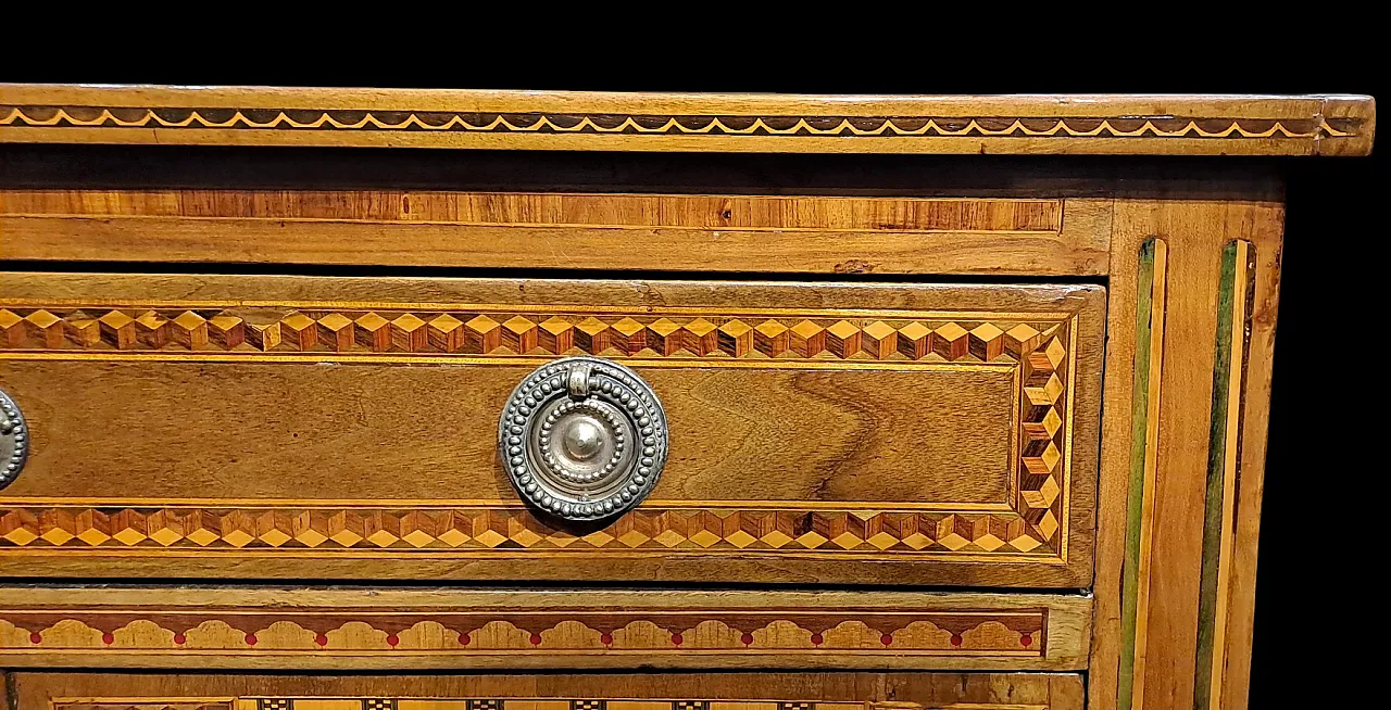 Walnut inlaid sideboard with drawers Northern Europe, 19th century 5