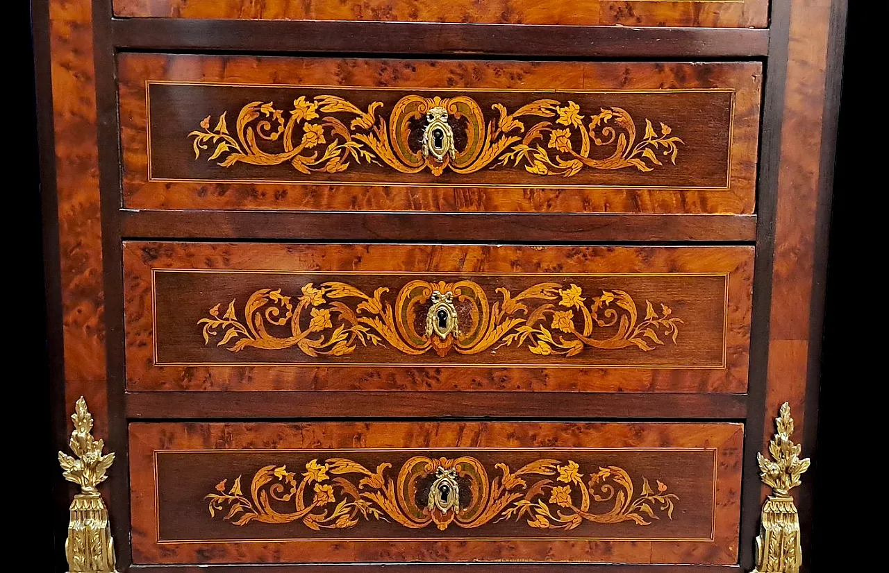 Napoleon III inlaid wood French secretaire, 19th century 5