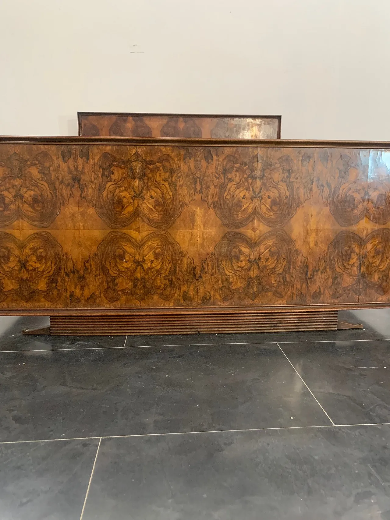 Art Deco Bed in Walnut Root by Premuda Lissone, 1930s 2