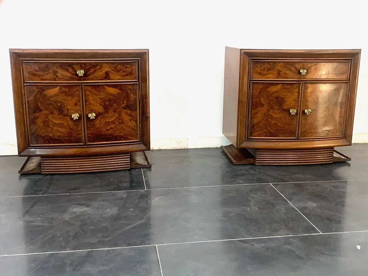 Art Deco Bedside Tables by Premuda Lissone, 1930s, Set of 2 1