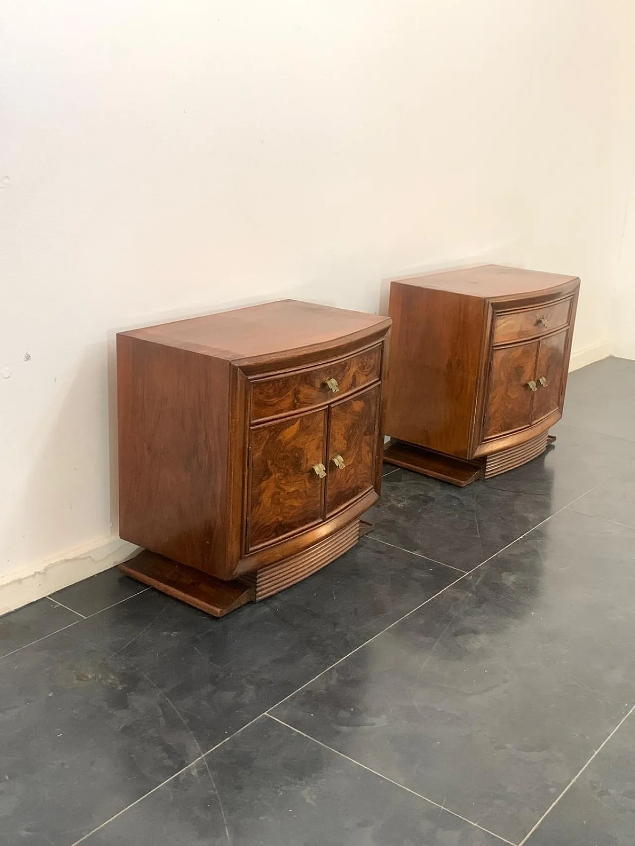 Art Deco Bedside Tables by Premuda Lissone, 1930s, Set of 2 3