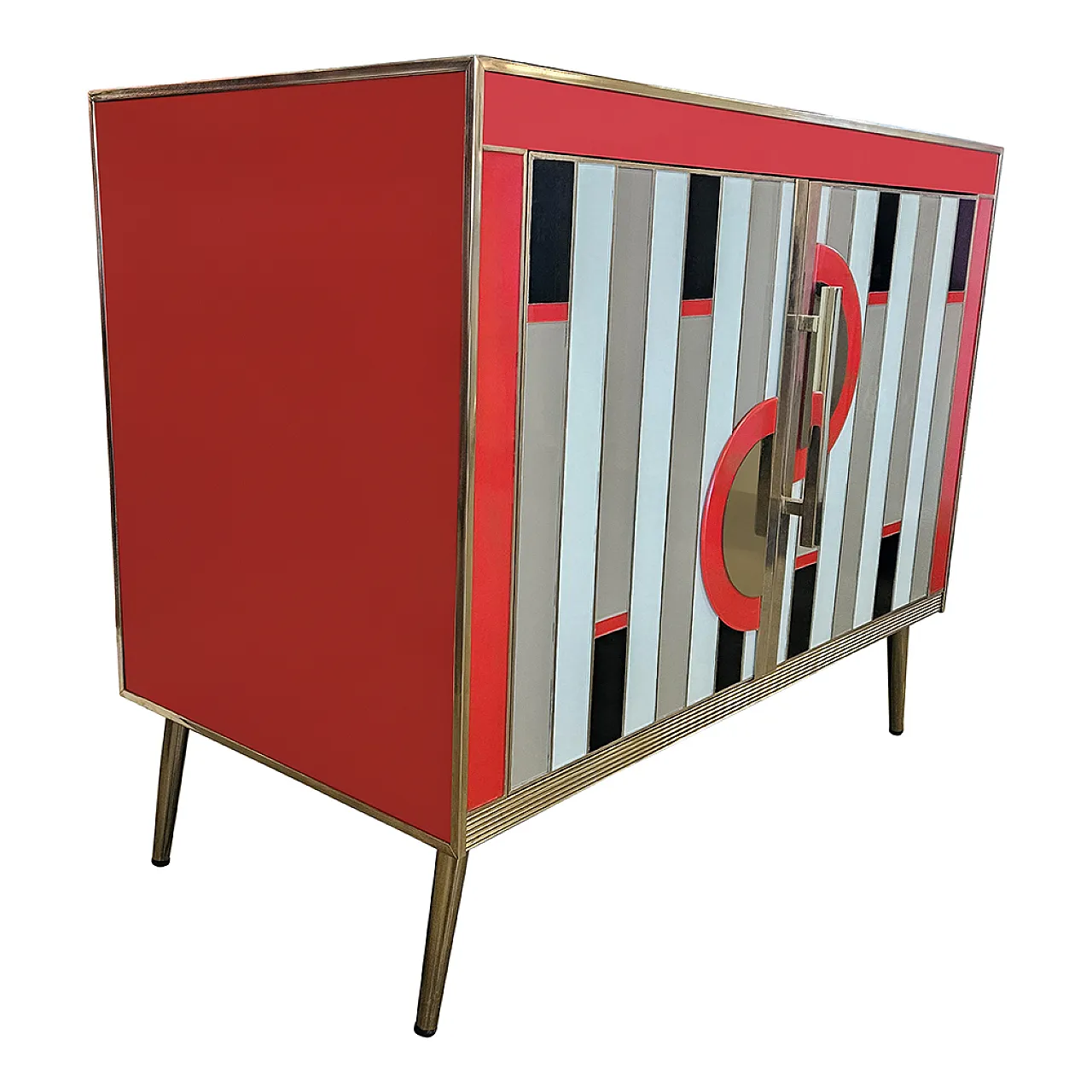 Red glass sideboard, 90s 6