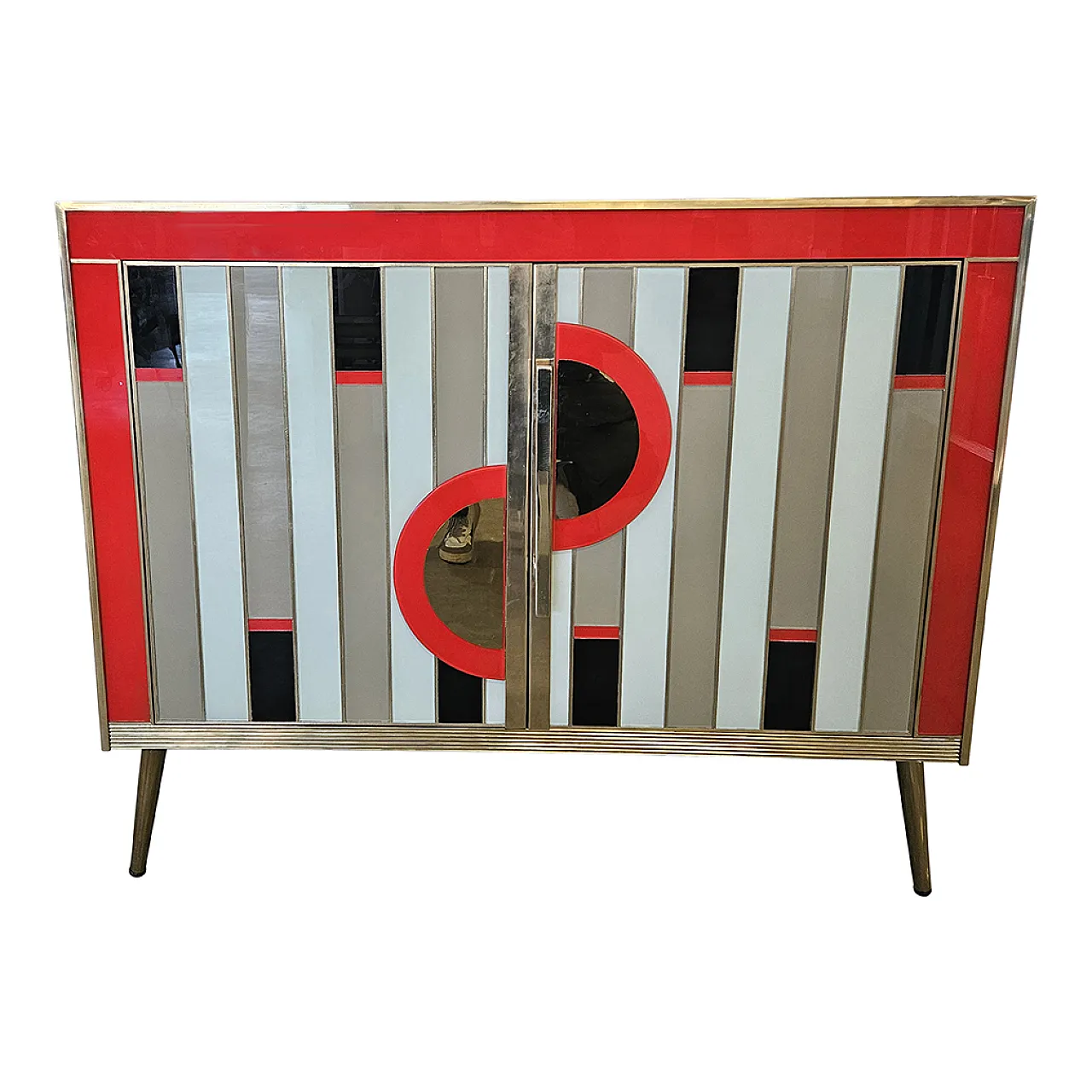 Red glass sideboard, 90s 9