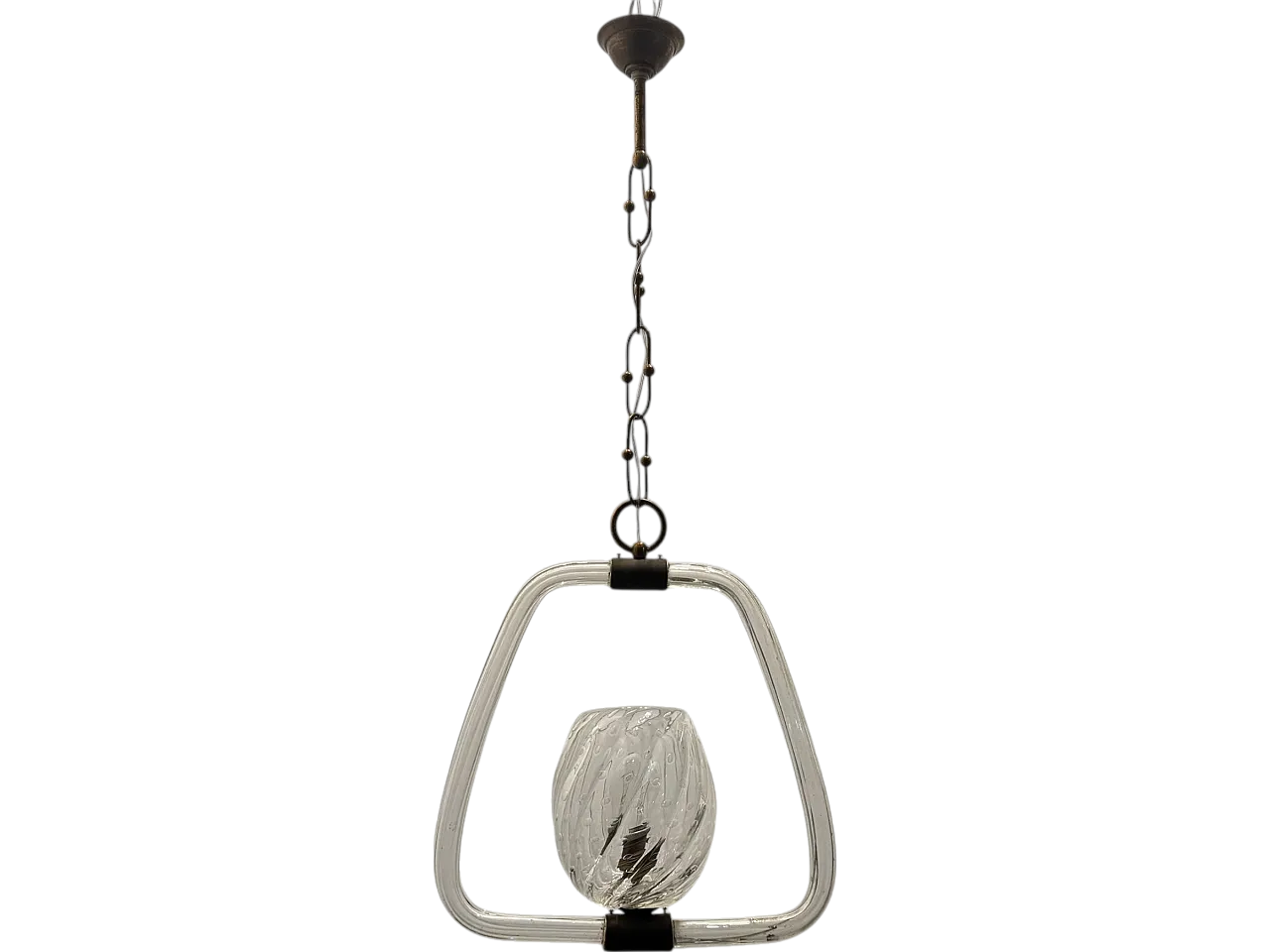 Murano Glass Pendant Light by Ercole Barovier, 1940s 10