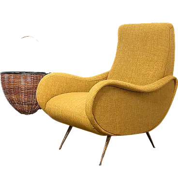 Lady armchair Marco Zanuso style yellow, 50s