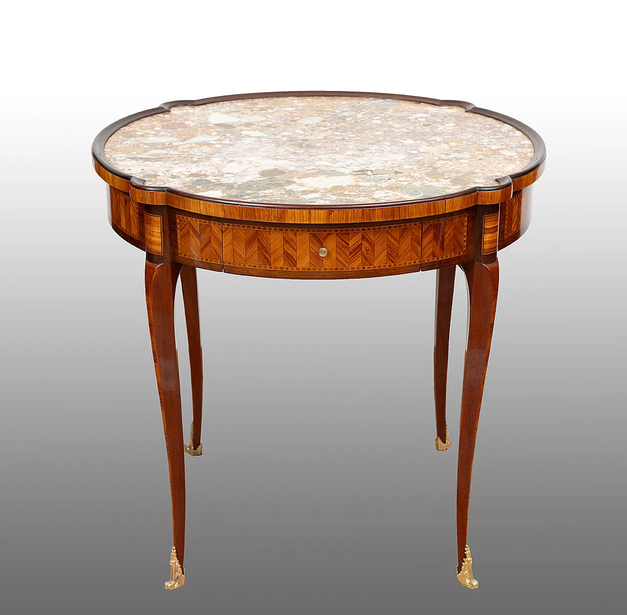 Table Napoleon III in precious exotic woods, 19th century 1