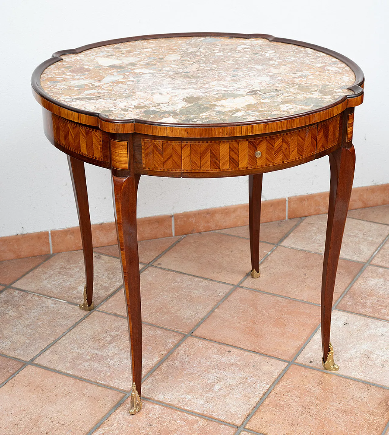 Table Napoleon III in precious exotic woods, 19th century 2