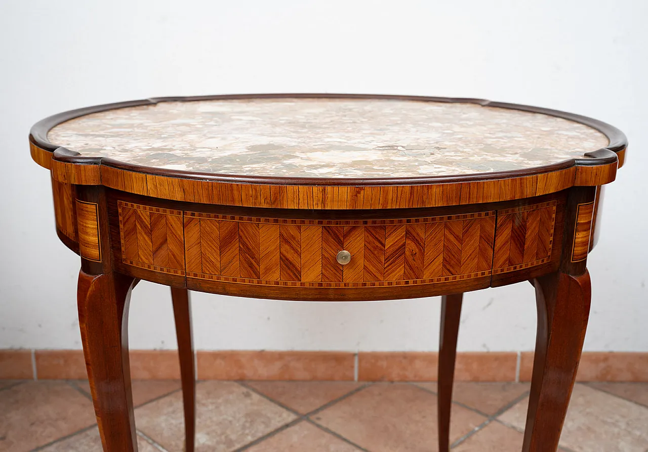 Table Napoleon III in precious exotic woods, 19th century 5