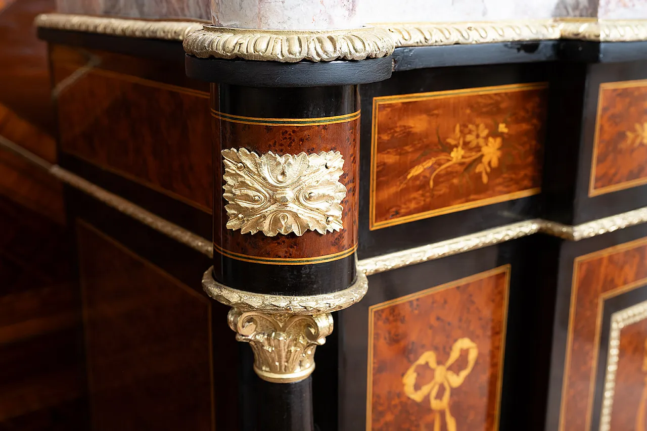 Sideboard Napoleon III French in precious exotic woods, '800 6