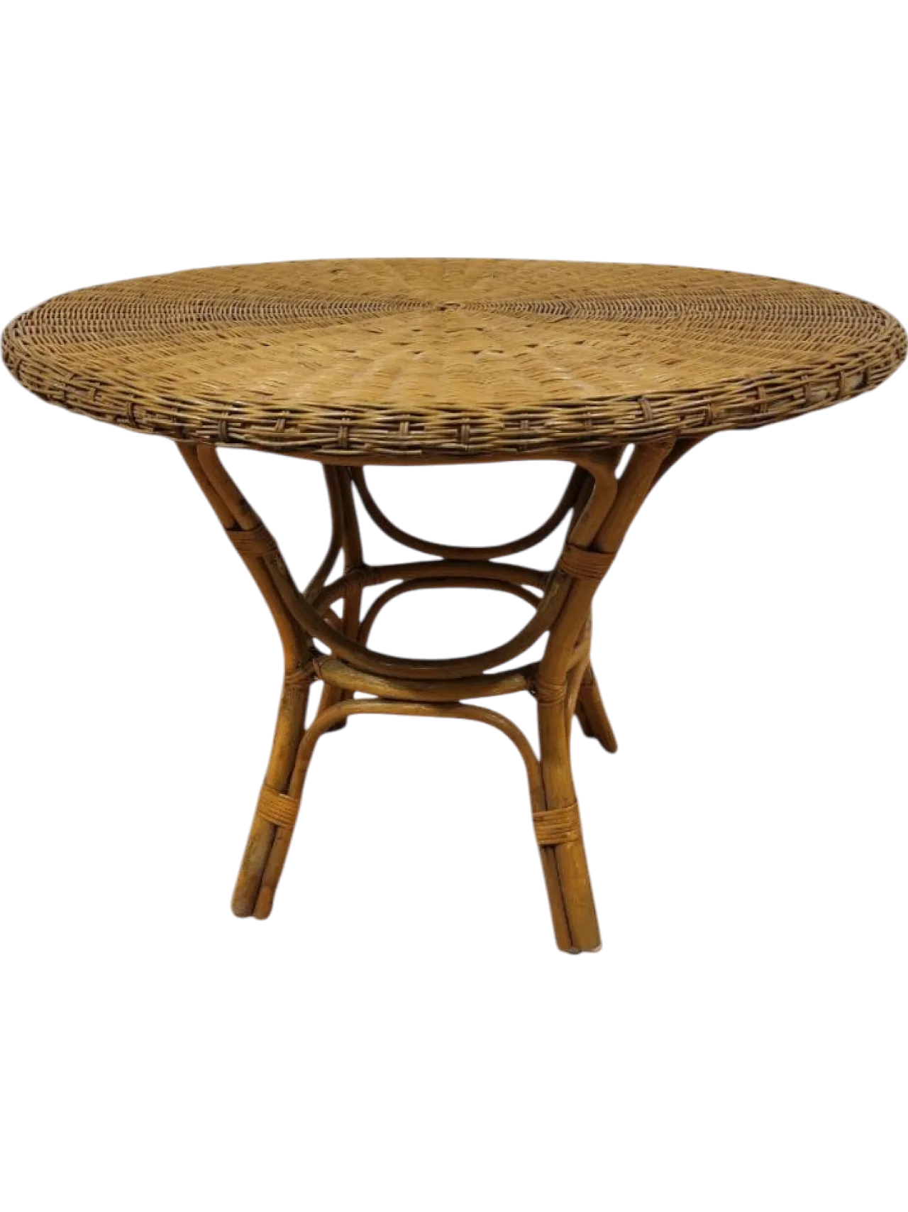 Wicker and Bamboo table Design Giò Ponti 1960s 7