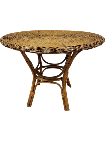 Wicker and Bamboo table Design Giò Ponti 1960s