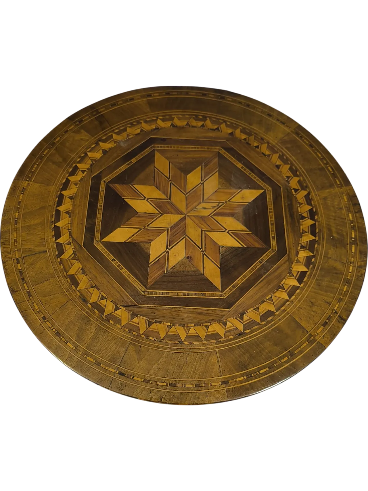 Rounding coffee table in inlaid wooden, '800 9