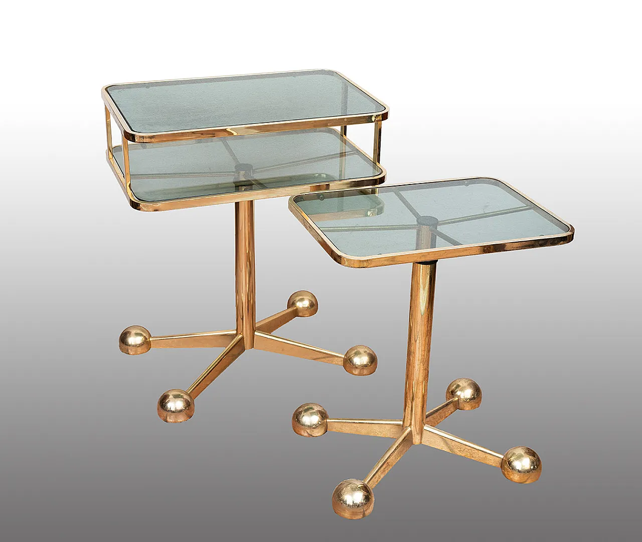 Table in brass and glass of Allegri Furniture Parma 70s. 1