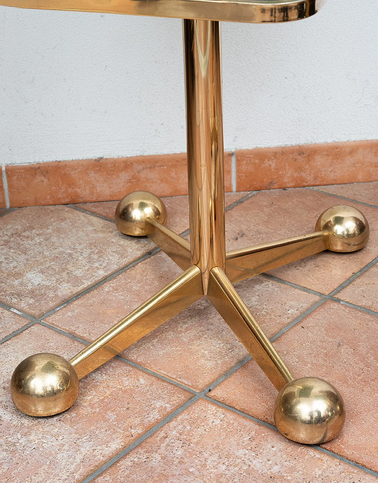 Table in brass and glass of Allegri Furniture Parma 70s. 5