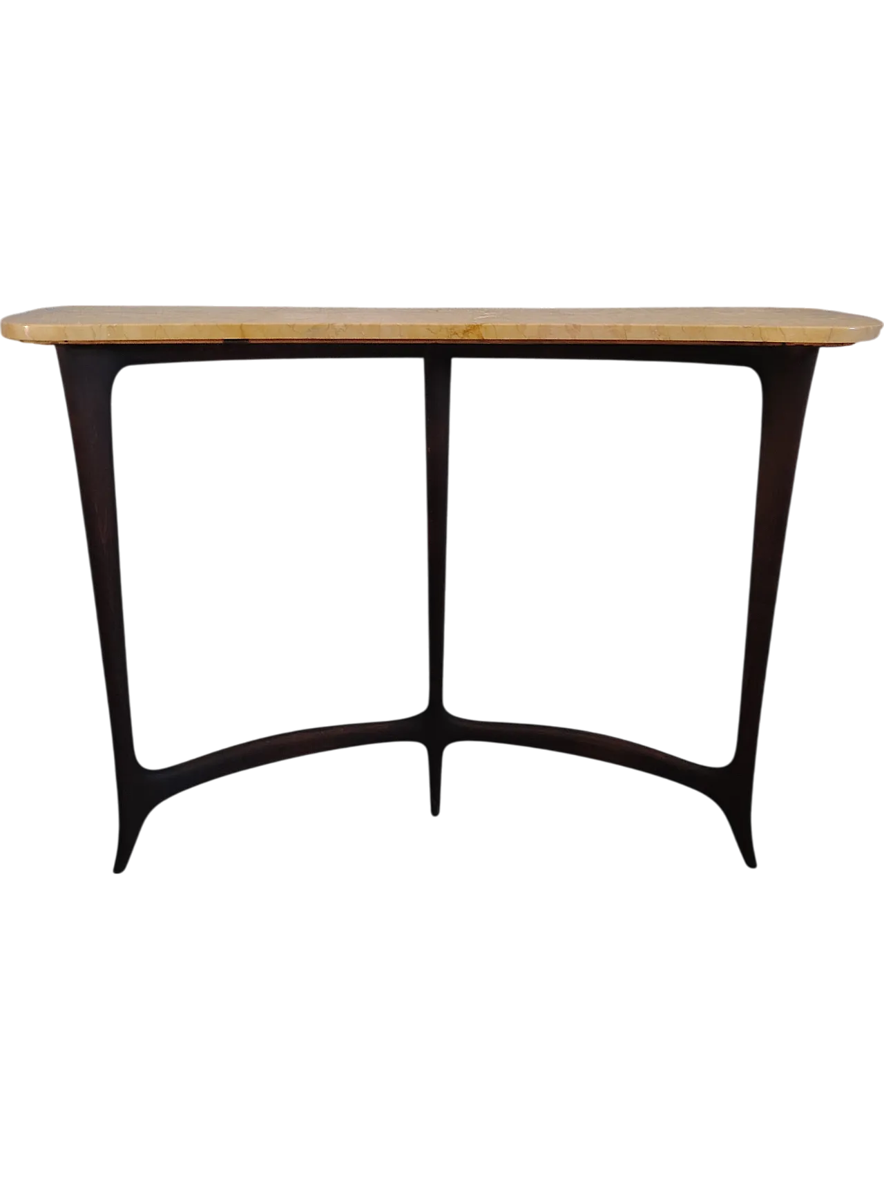 Wood and marble console table by Ezio Minotti, 50s 13