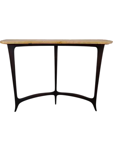 Wood and marble console table by Ezio Minotti, 50s