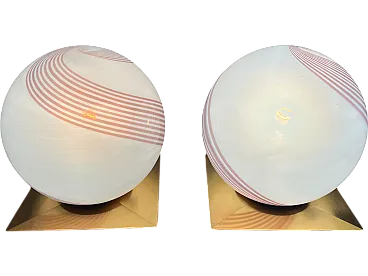 Pair of Swirl table lamp, 70s