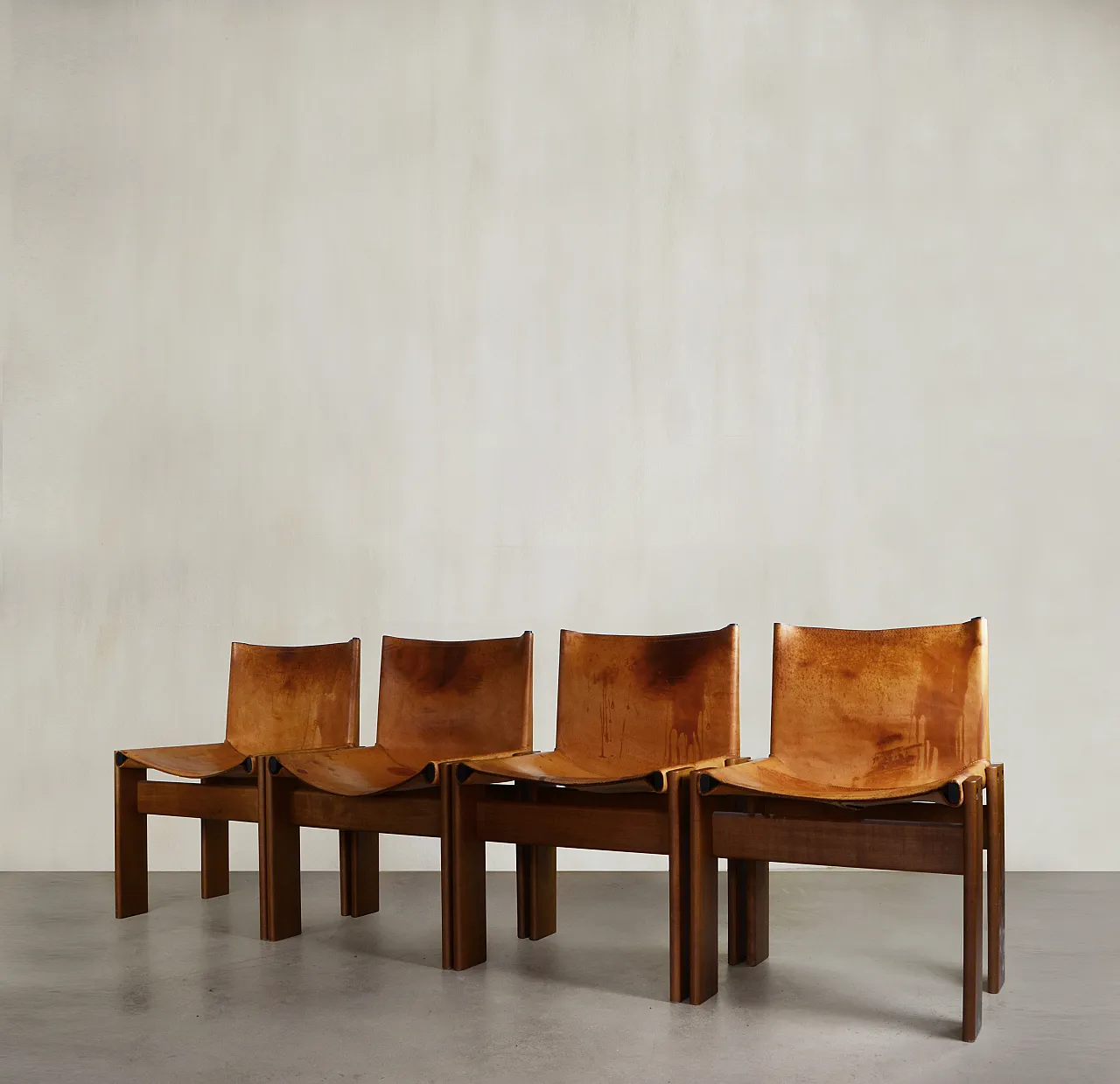 4 Monk chairs by Afra & Tobia Scarpa for Molteni, year 1970s 1