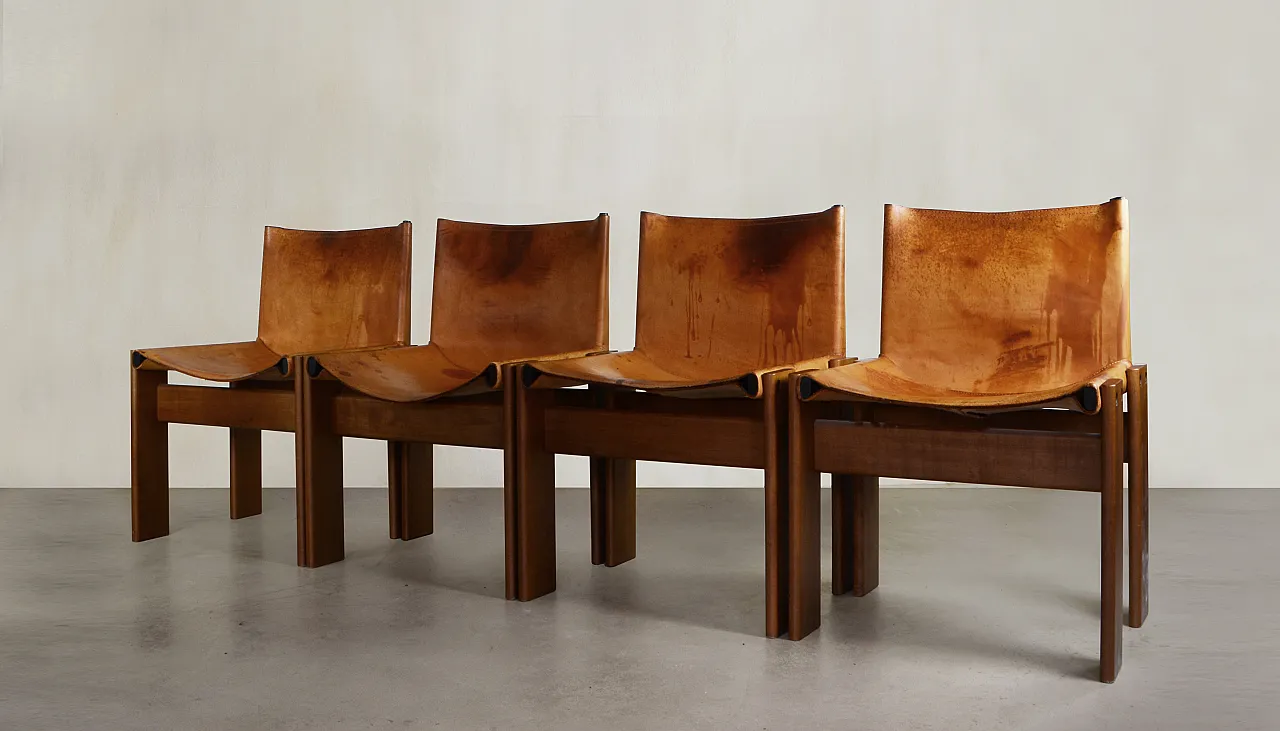 4 Monk chairs by Afra & Tobia Scarpa for Molteni, year 1970s 9