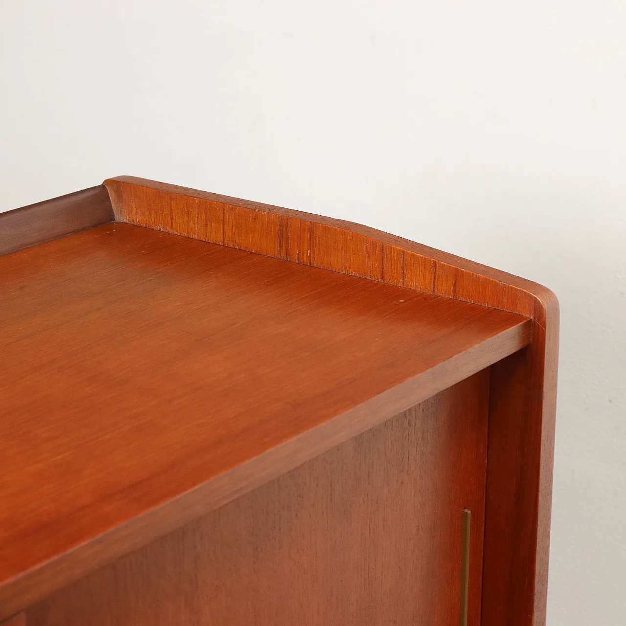 Pair of teak and metal sideboards with sliding doors, 1960s 5