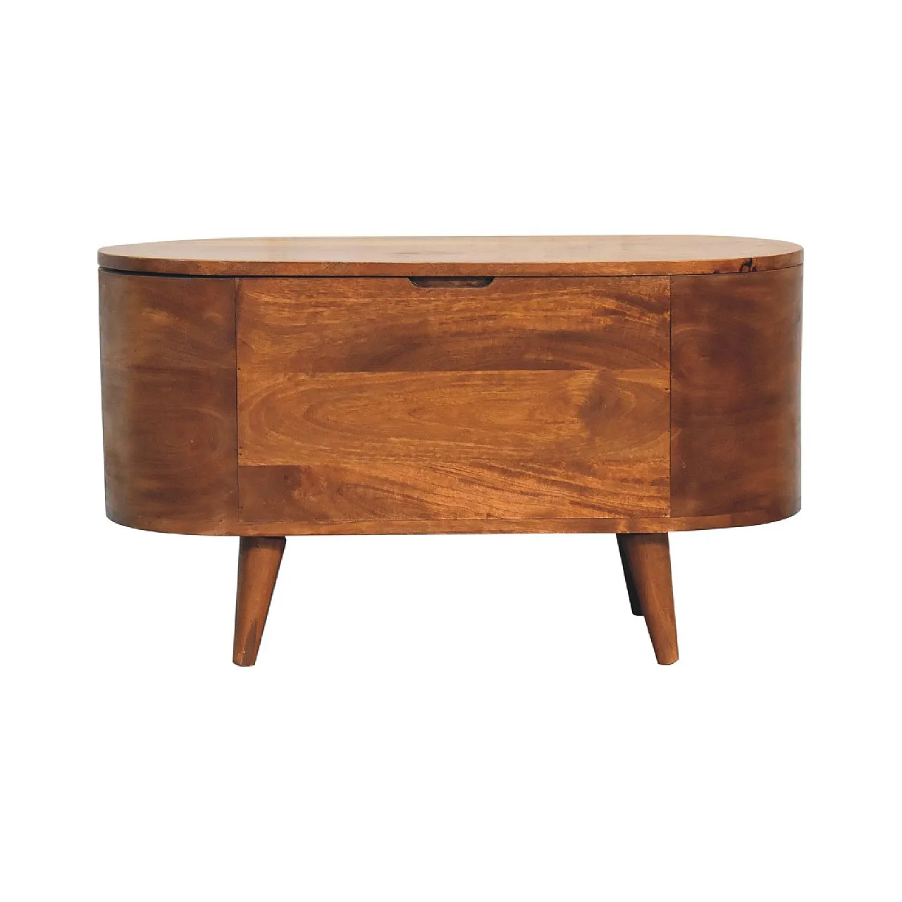 Blanket box rounded lid up solid wood chestnut, 2000 1