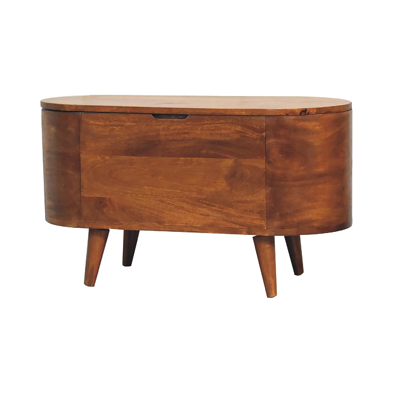 Blanket box rounded lid up solid wood chestnut, 2000 2