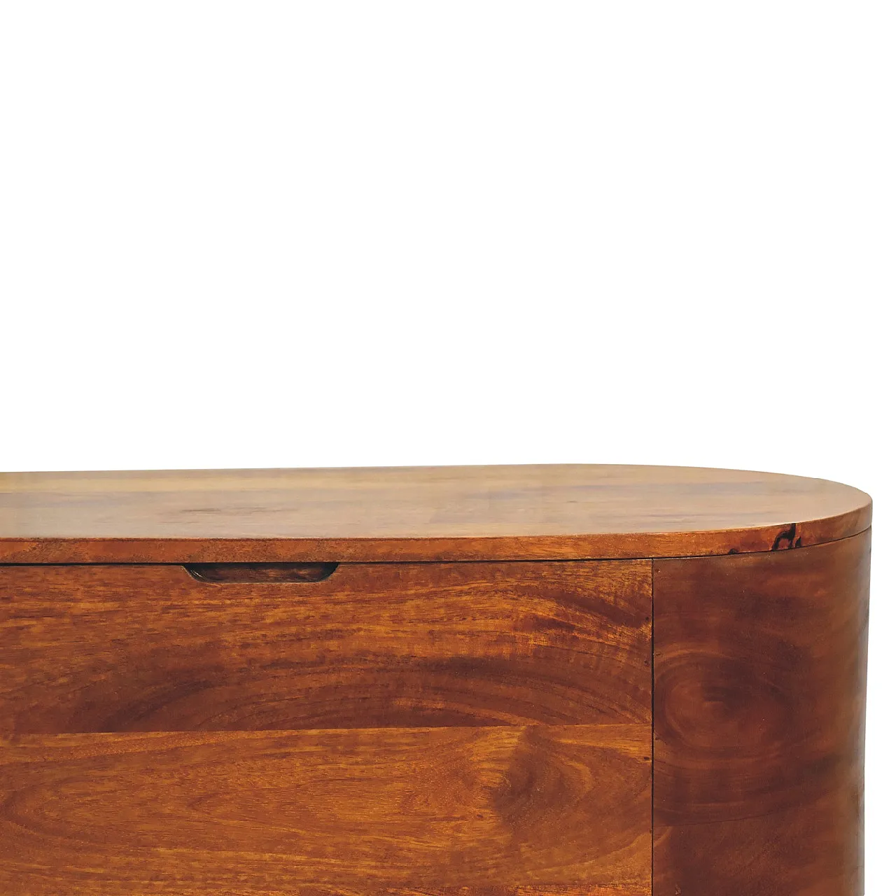 Blanket box rounded lid up solid wood chestnut, 2000 4